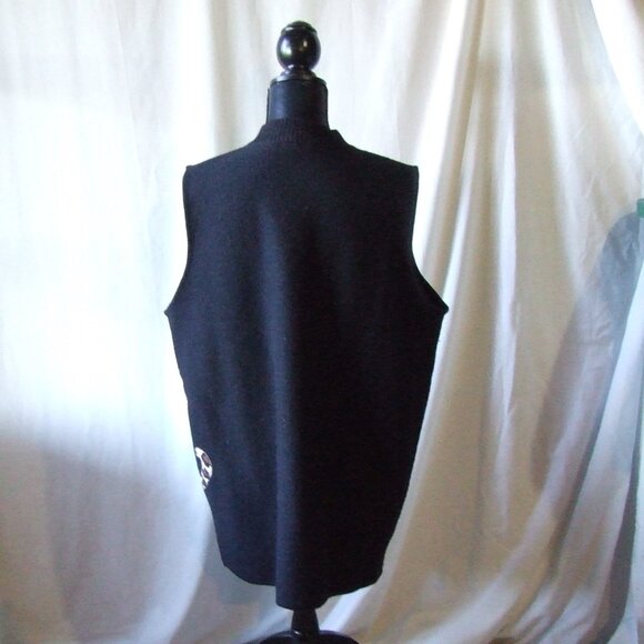 Penningtons sweater vest cute kitty cat black plus size wool maxi cardigan 1X - Picture 3 of 16
